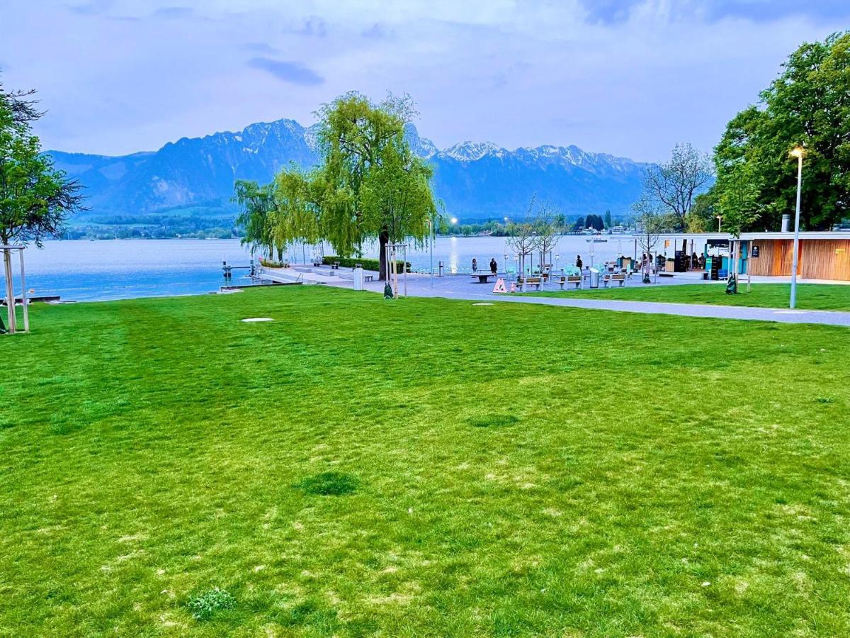 Schoene Ferienwohnung Mit Seeblick Thun Buitenkant foto